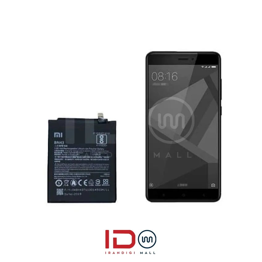 redmi 4x باتری اورجینال گوشی موبایل شیائومی Redmi note 4x مدل BN43 - Image 1