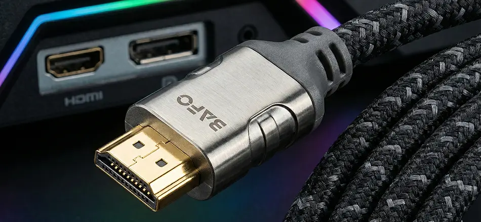 کابل تصویر HDMI بافو با کانکتور روکش طلا و بدنه مقاوم برای انتقال تصاویر 4K و 8K